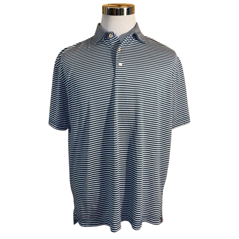 Peter Millar Summer Comfort Polo Men’s Large Blue Strip